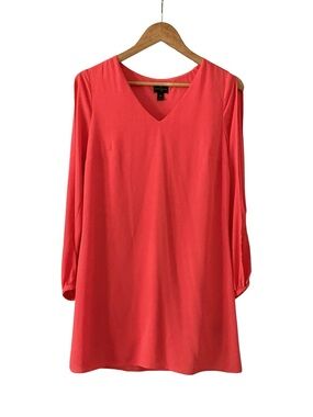 Worthington Coral V-Neck Long Split Sleeve Dress